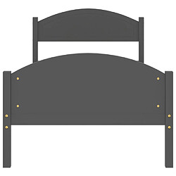 Avis vidaXL Cadre de lit sans matelas gris foncé bois pin massif 90x200cm