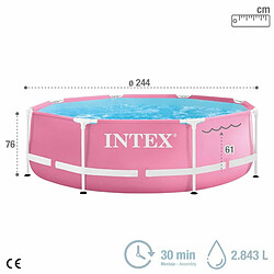 Acheter Piscine Démontable Intex Metal Frame 28290NP Rose 244 x 74 x 244 cm