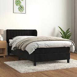 Maison Chic Lit Adulte - Lit simple Lit à sommier tapissier avec matelas moelleux - Meuble de Chambre - Noir 100x200 cm Velours -MN95070