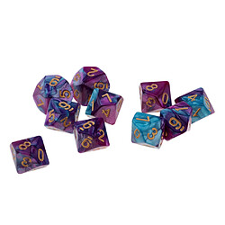 10x dés de jeu 16 dés 16mm dés pour jeux de société / enseignement des mathématiques violet et bleu