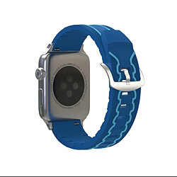 Acheter Wewoo Bracelet bleu pour Apple Watch Series 3 & 2 & 1 42mm Mode Electrocardiogramme Motif Silicone Montre