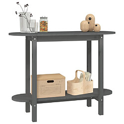 Avis vidaXL Table console Gris 110x40x80 cm Bois massif de pin