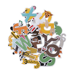 Acheter 26pcs couture fer à repasser broderie sur alphabet Motif Applique Animal