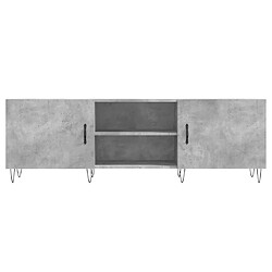 Maison Chic Meuble TV scandinave - Banc TV pour salon gris béton 150x30x50 cm bois d'ingénierie -MN95234 pas cher