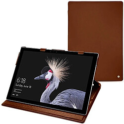 Housse cuir Microsoft Surface Pro 6 - Rabat vertical - Marron ( Nappa - Pantone #8B4720 ) - NOREVE