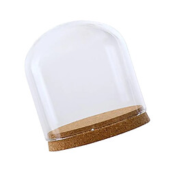 verre clair cloche dome couverture paysage terrarium conteneur avec socle en bois s