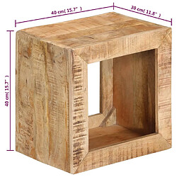 vidaXL Tabouret 40x30x40 cm Bois de manguier solide pas cher