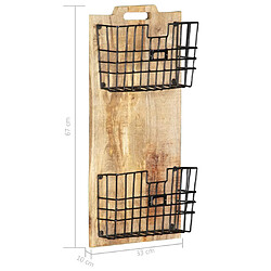 Acheter vidaXL Porte-revue mural 33x10x67 cm Bois de manguier solide brut