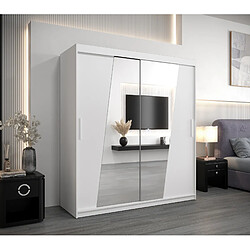 Abiks Meble Armoire Rhomb à portes coulissantes 200/180/62 2 portes (blanc/blanc)