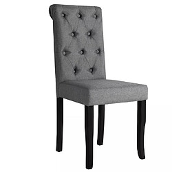 Decoshop26 Lot de 2 chaises de salle à manger cuisine dossier capitonné en tissu gris foncé CDS020532