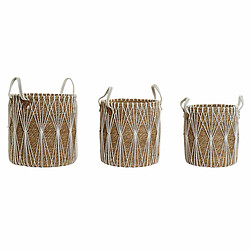 Set de basket DKD Home Decor Coton Fibre Boho (3 pcs)