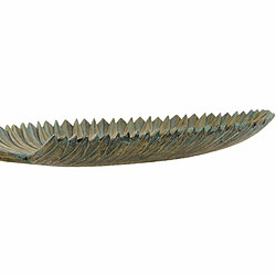 Centre de Table DKD Home Decor 39 x 23 x 5 cm Gris Doré Tropical Feuille d'une plante