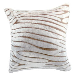 Soleil d'ocre Housse de Coussin Extra Doux 60x60 cm Savane Taupe et Blanc Polyester Ecru 60 x 60 cm