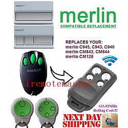 GUPBOO Télécommande Universelle de Rechange pour remplacement de porte de garage Merlin C945 plus pilo