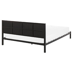 Beliani Lit double en métal noir 160 x 200 cm CLAMART pas cher