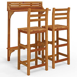 Maison Chic Table de bar et chaises d'extérieur 3 pcs,Ensemble de bar de balcon pour relax Bois d'acacia massif -GKD454569