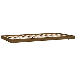 Avis vidaXL Cadre de lit sans matelas marron miel 80x200 cm bois pin massif