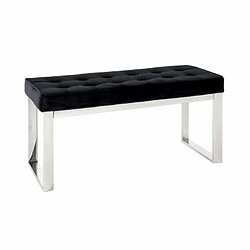 Paris Prix Banc Design en Velours Noja 100cm Noir & Inox