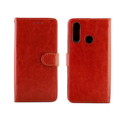 Wewoo Housse Coque Pour LG W30 Crazy Horse Texture de protection en cuir à rabat horizontal avec support et fentes cartes et portefeuille et cadre photo marron