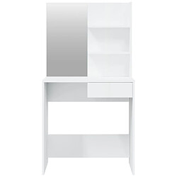 Helloshop26 Coiffeuse table de maquillage design meuble mobilier de chambre blanc brillant 74,5 x 40 x 141 cm 02_0006404