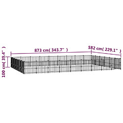 vidaXL Chenil d'extérieur pour chiens Acier 50,81 m² pas cher