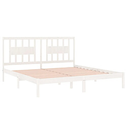 Avis vidaXL Cadre de lit sans matelas blanc bois massif 200x200 cm