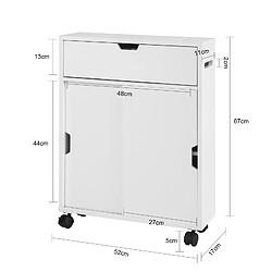 SoBuy BZR31-W Meuble de Rangement Armoire de Rangement de Salle de Bain-Blanc