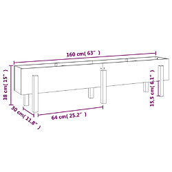 vidaXL Lit surélevé de jardin marron miel 160x30x38 bois de pin massif pas cher