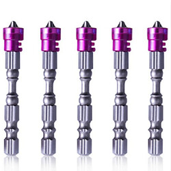 Wewoo 5 PCS 65mm bobine magnétique en acier allié croix peu tête unique perceuse électrique de tournevis violet