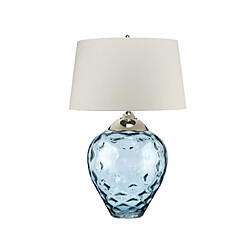 Elstead Lighting Lampe de table Samara Verre transparent,acier,fausse soie, Verre teinté bleu