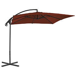 Avis Maison Chic Parasol Jardin | Parasol déporté avec mat en acier 250x250 cm Terre cuite - GKD61978