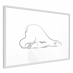 Paris Prix Affiche Murale Encadrée Resting Polar Bear 30 x 20 cm Blanc