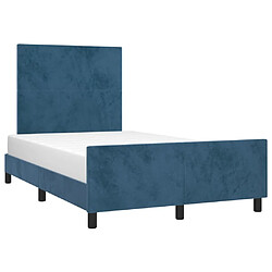 Avis Maison Chic Lit adulte - Cadre Structure de lit avec tête de lit Contemporain Bleu foncé 120x200 cm Velours -MN57824