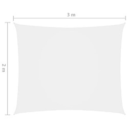 Acheter Helloshop26 Voile toile d'ombrage parasol tissu oxford rectangulaire 2 x 3 m blanc 02_0009595