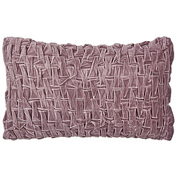 Beliani Coussin CHIRITA Velours 30 x 50 cm Unicolore Broderie Violet