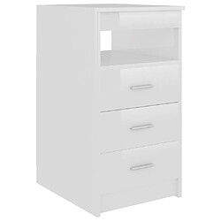 vidaXL Armoire à tiroirs Blanc brillant 40x50x76 cm Bois d'ingénierie