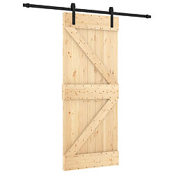 vidaXL Porte coulissante et kit de quincaillerie 85x210 cm pin massif