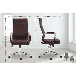 Acheter Decoshop26 Fauteuil de bureau avec accoudoirs siège pivotant mécanisme à bascule en PVC marron 10_0002513