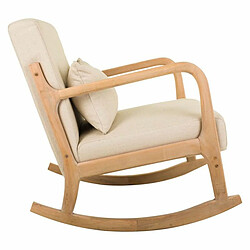 Acheter Chaise à bascule Alexandra House Living Crème Caoutchouc Coton Lin Bois 88 x 78 x 66 cm