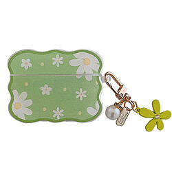 GUPBOO Airpods Coque Housse Étui Protecteur Compatible pour AirPods Pro-Ins petite fille de fleur verte fraîche