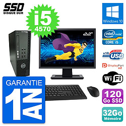 PC Dell T1700 SFF Ecran 22" Intel i5-4570 RAM 32Go SSD 120Go Windows 10 Wifi - Occasion