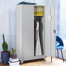 OFFICE24 Armoire à documents de bureau avec 2 portes métalliques 90x40 H180 avec serrure Vesuvio Light