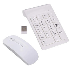 Extensions De Clavier Sans Fil Du Clavier Numérique 2.4G Avec Souris Pour Ordinateur De Bureau Blanc pas cher