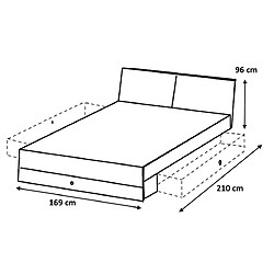 Avis Pegane Chambre à coucher complète adulte (lit 160x200 cm Queen Size + 2 chevets + armoire + commode), coloris gris foncé