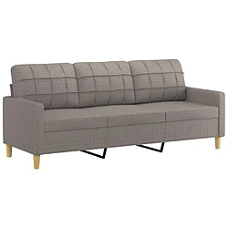 Maison Chic Canapé à 3 places,Canapé droit,Sofa de Salon,Banquette Taupe 180 cm Tissu -GKD402628