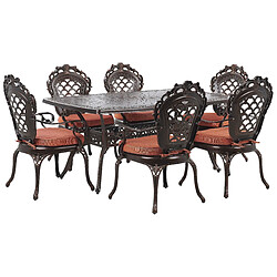 Beliani Ensemble de jardin LIZZANO Métal Marron foncé