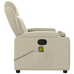 Maison Chic Fauteuil inclinable,Fauteuil luxe de relaxation de massage Crème Similicuir -MN42594 pas cher