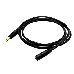 1,5 M PVC Noir Durable 6,35 Mm à 3,5 Mm Mâle Connecteur De Câble Audio Femelle