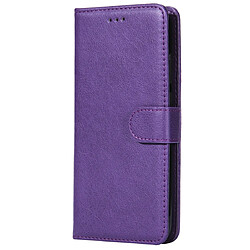 Wewoo Housse Coque Pour Huawei Y6 2018 / Honor 7A Étui de protection à rabat horizontal de couleur unie avec support et fentes cartes et portefeuille et cadre photo et lanière violet