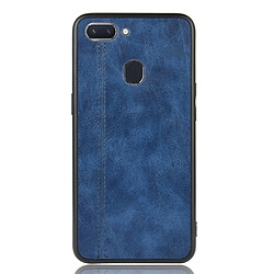 Wewoo Coque Pour Oppo Realme 2 Antichoc Couture Vache Motif Peau PC + PU + TPU Case Bleu